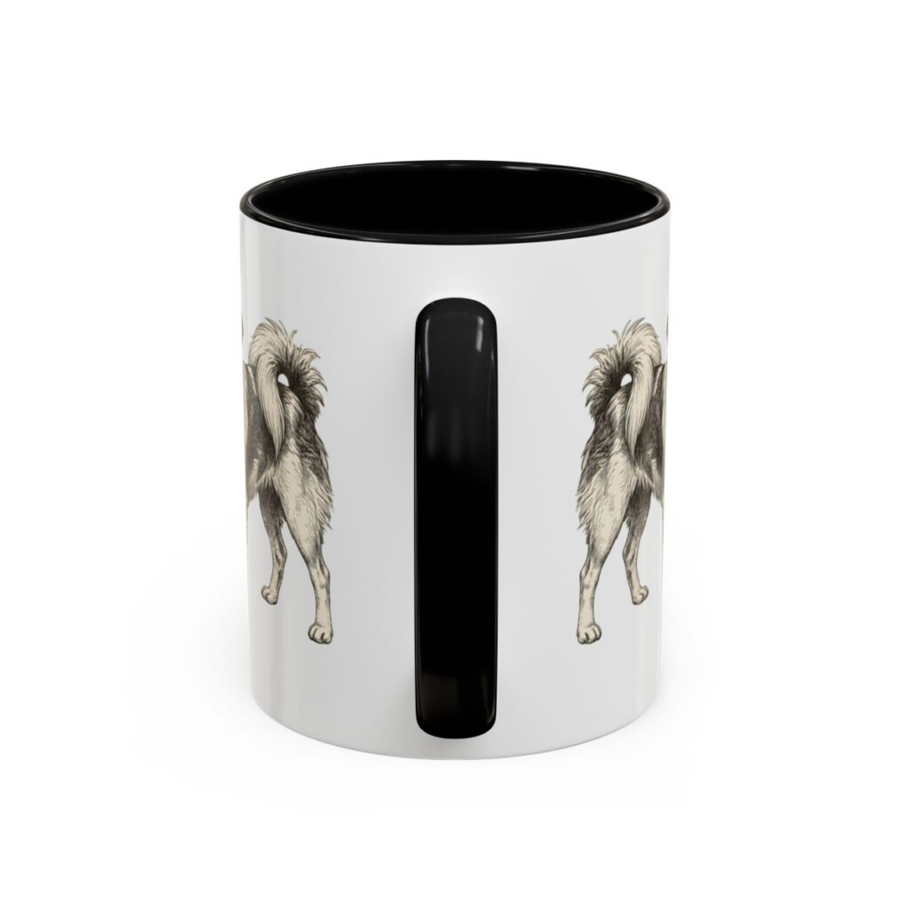 11oz Japanese Chin Mug, Black, back view