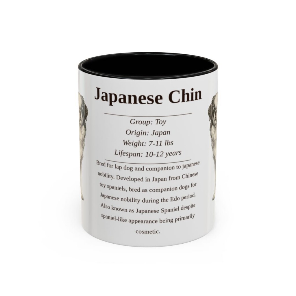 11oz Japanese Chin Mug, Black, front view