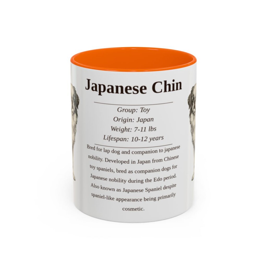 11oz Japanese Chin Mug, Orange, front view