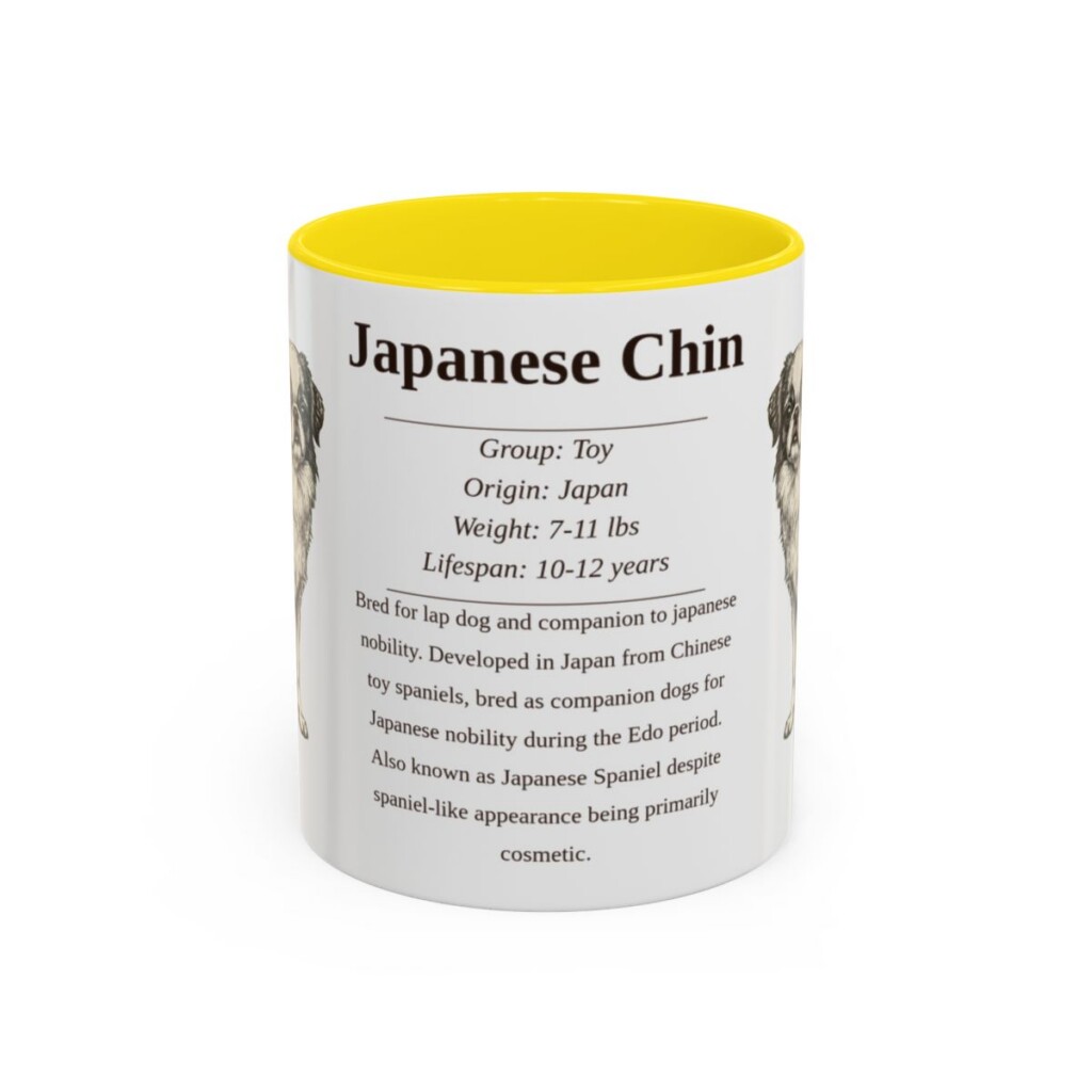 11oz Japanese Chin Mug, Yellow, front view
