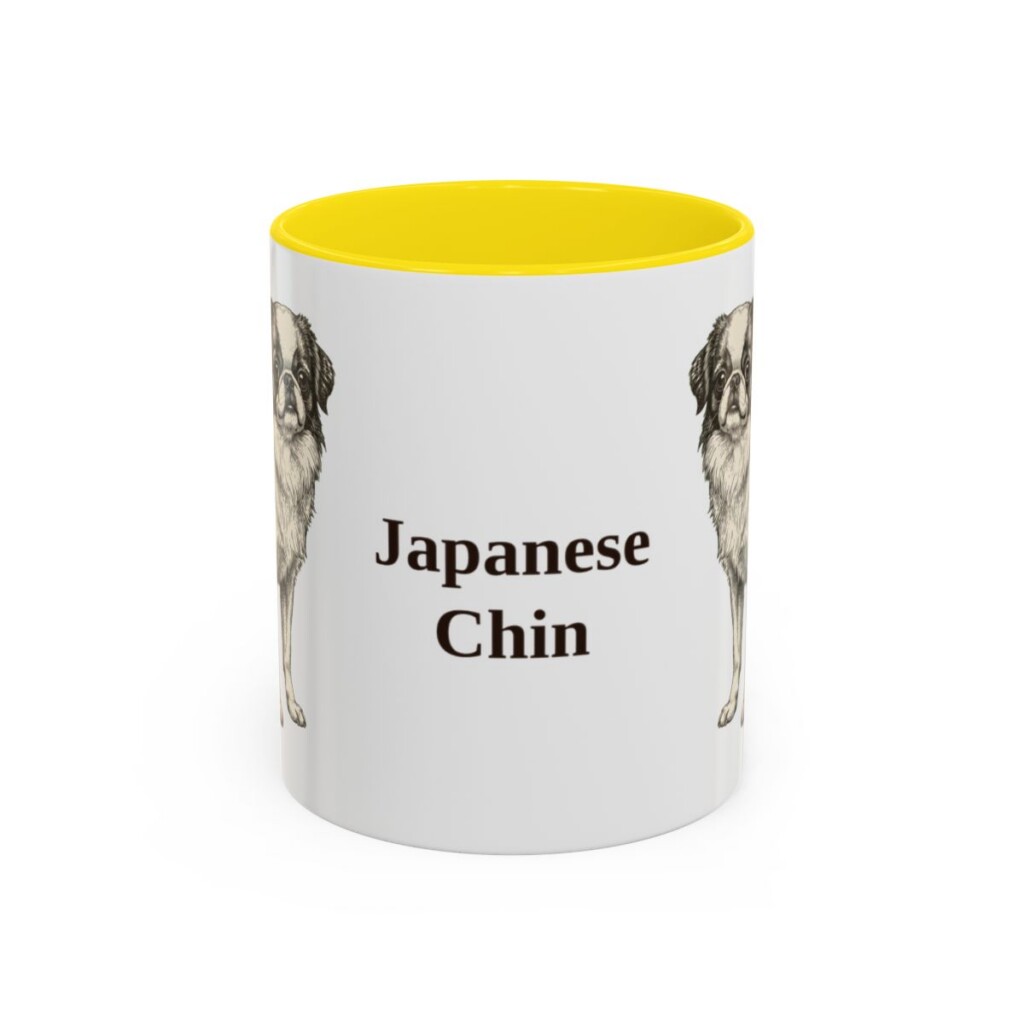11oz Japanese Chin Mug, Yellow, front view