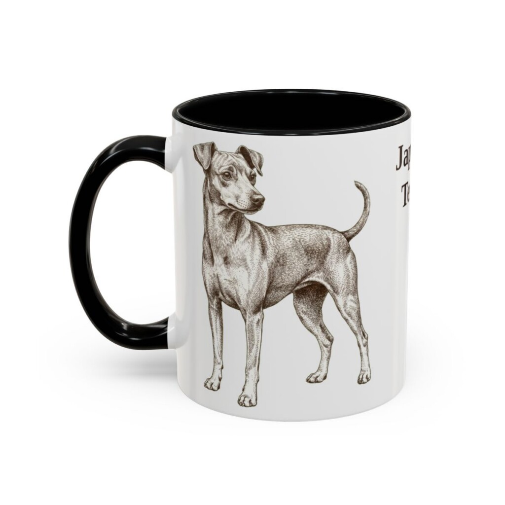 11oz Japanese Terrier Mug, Black, left side view
