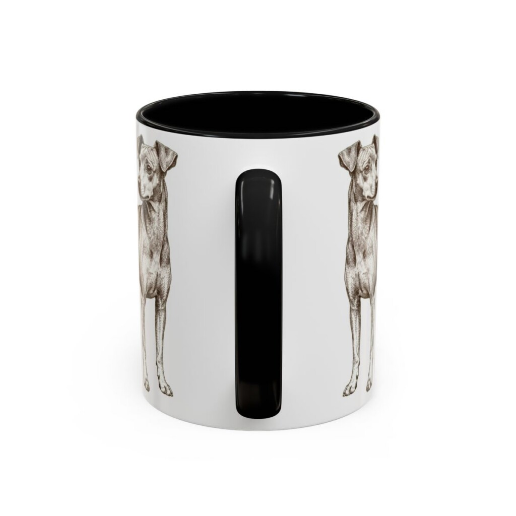 11oz Japanese Terrier Dog Dad Mug, Black, back view