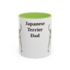 11oz Japanese Terrier Dog Dad Mug, Light Green, front view