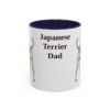 11oz Japanese Terrier Dog Dad Mug, Navy, front view