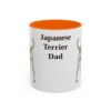 11oz Japanese Terrier Dog Dad Mug, Orange, front view