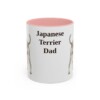 11oz Japanese Terrier Dog Dad Mug, Pink, front view