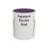 11oz Japanese Terrier Dog Dad Mug, Purple, front view