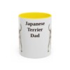 11oz Japanese Terrier Dog Dad Mug, Yellow, front view