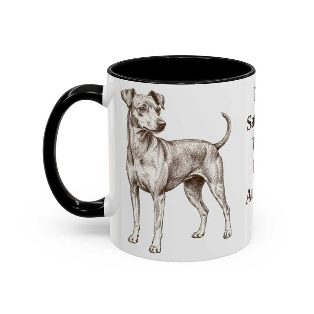 11oz Funny Japanese Terrier Mug, Black, left side view