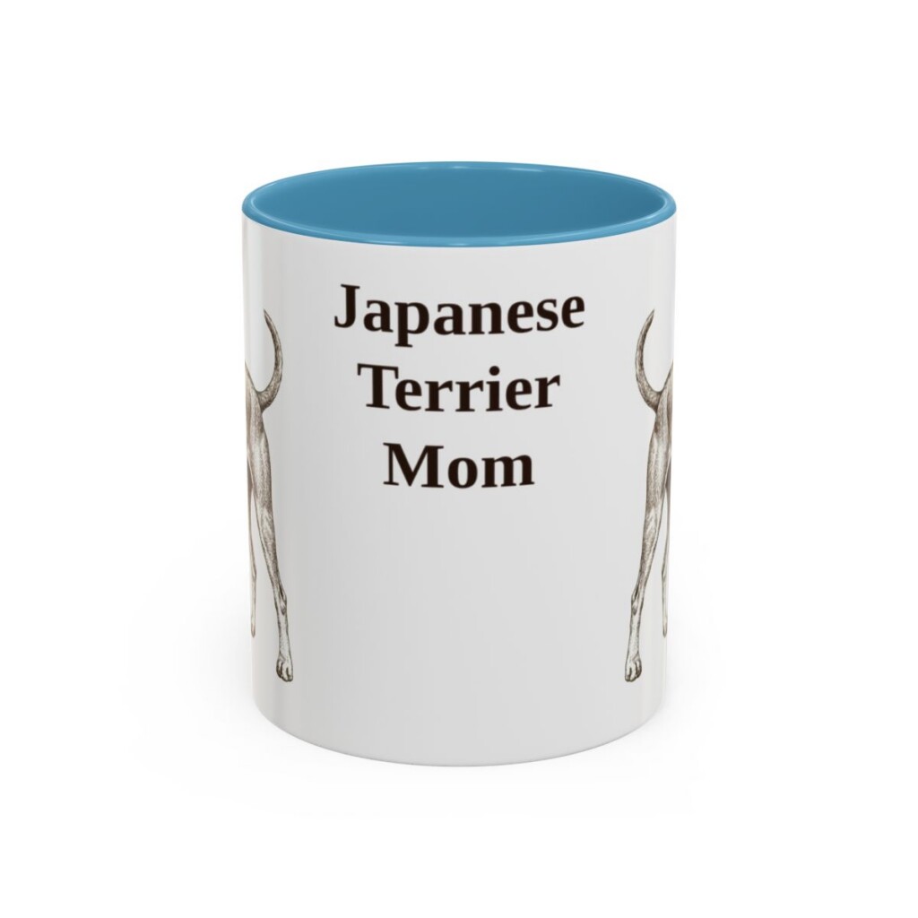 11oz-japanese-terrier-mug-mom-light-blue 11oz Japanese Terrier Dog Mom Mug, Light Blue, front view