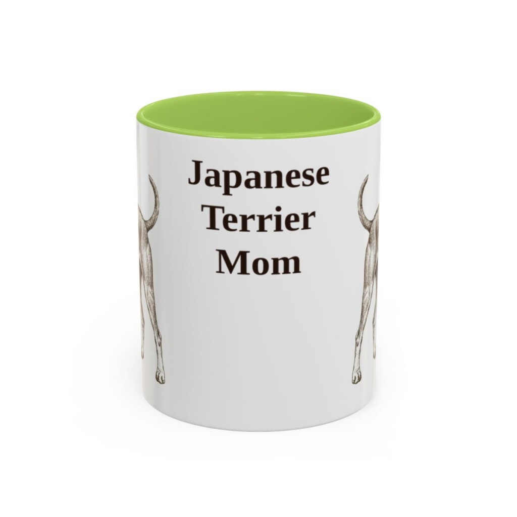 11oz-japanese-terrier-mug-mom-light-green 11oz Japanese Terrier Dog Mom Mug, Light Green, front view