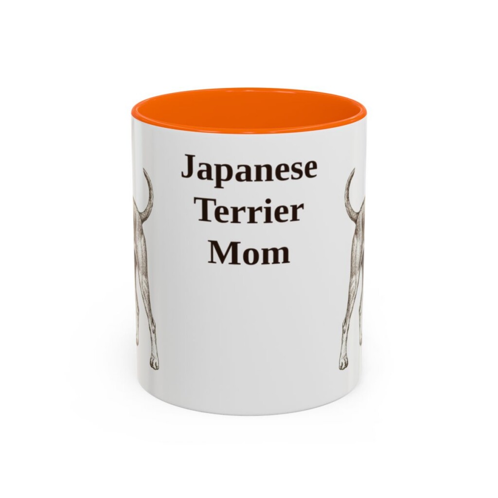 11oz-japanese-terrier-mug-mom-orange 11oz Japanese Terrier Dog Mom Mug, Orange, front view