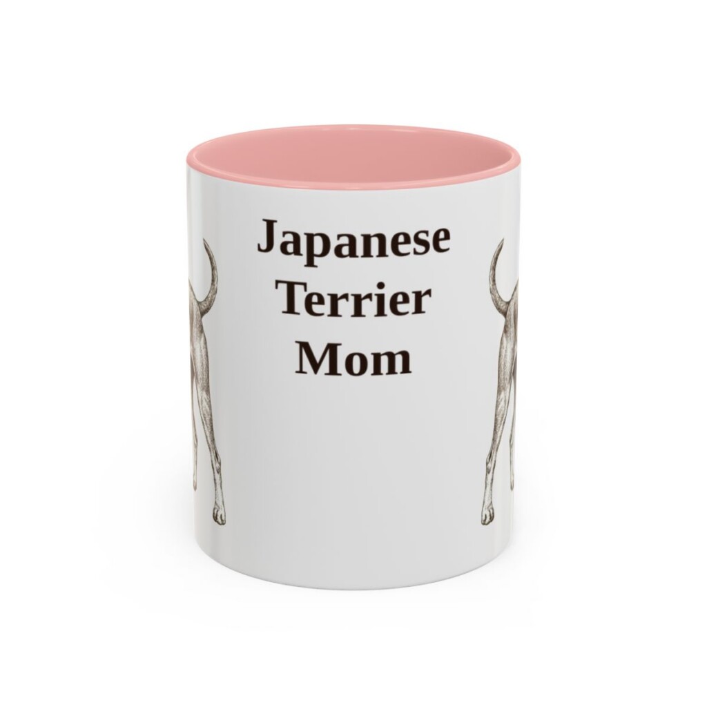 11oz-japanese-terrier-mug-mom-pink 11oz Japanese Terrier Dog Mom Mug, Pink, front view
