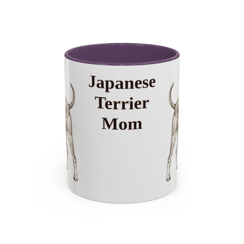 11oz-japanese-terrier-mug-mom-purple 11oz Japanese Terrier Dog Mom Mug, Purple, front view