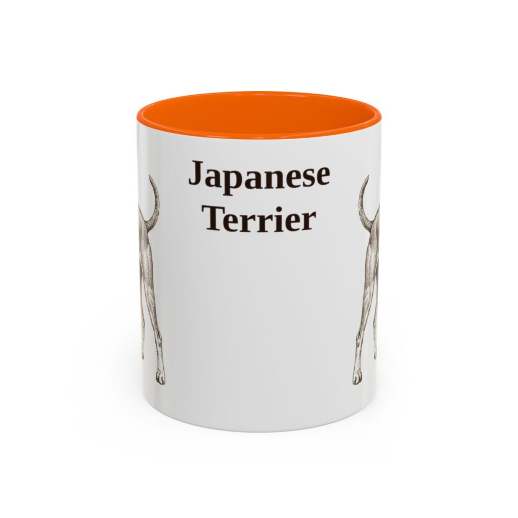11oz Japanese Terrier Mug, Orange, front view