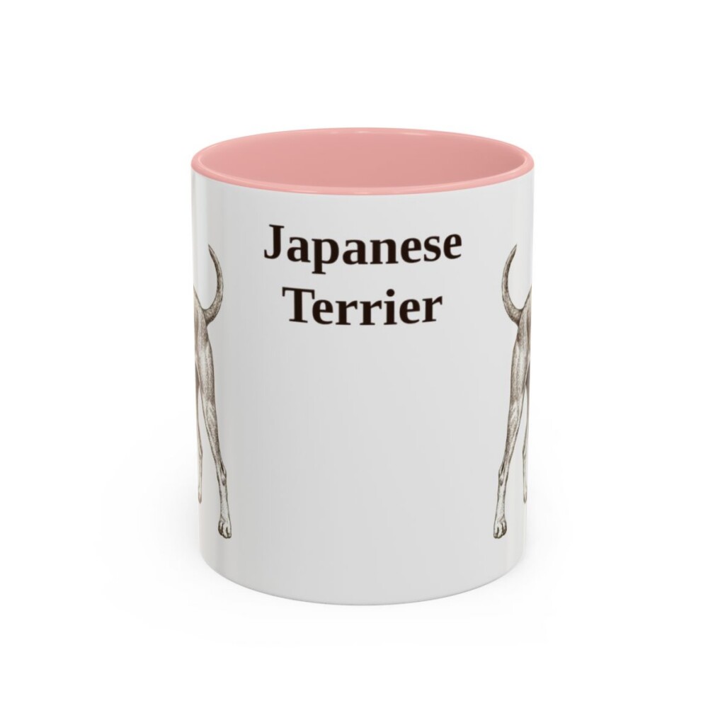 11oz Japanese Terrier Mug, Pink, front view