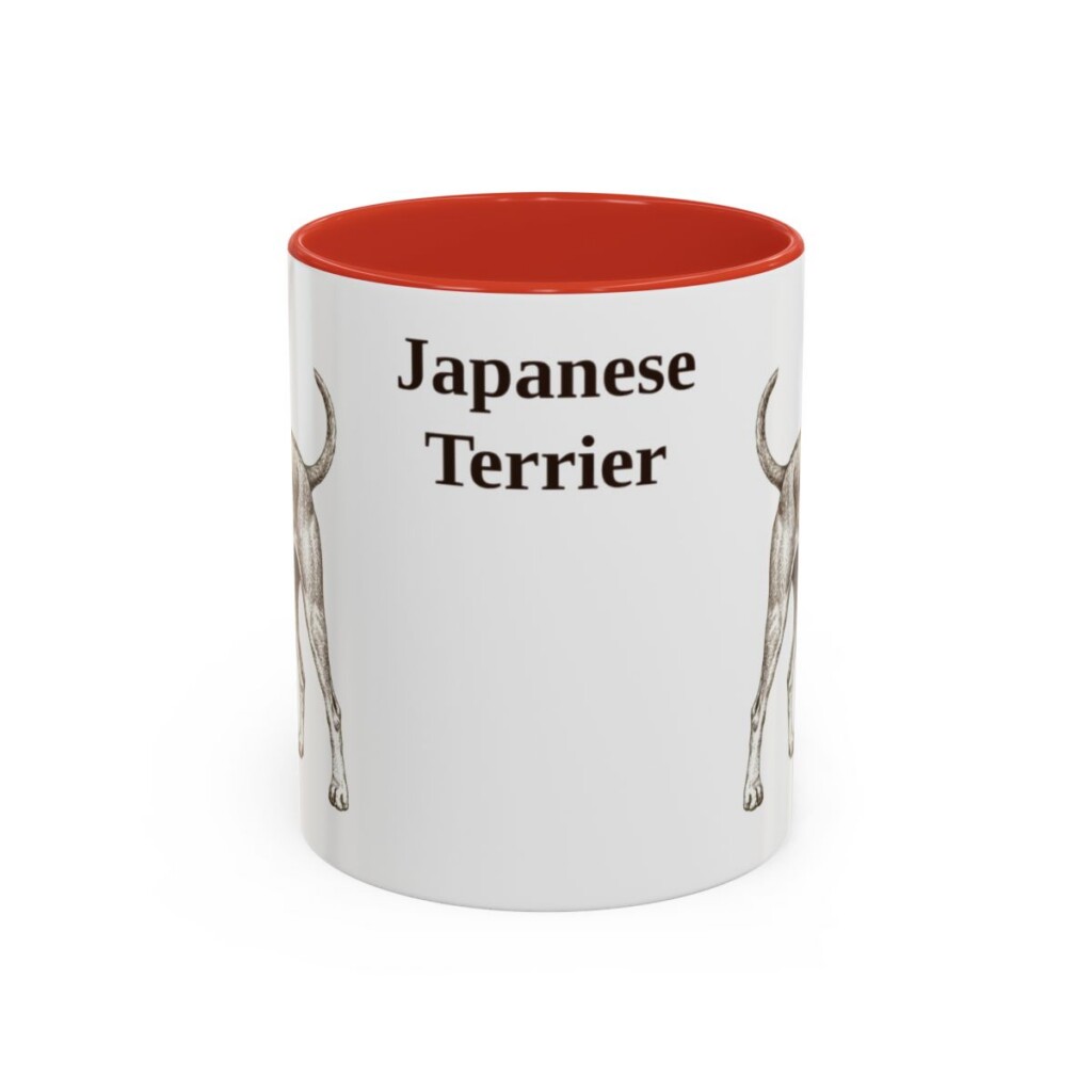 11oz Japanese Terrier Mug, Red, front view