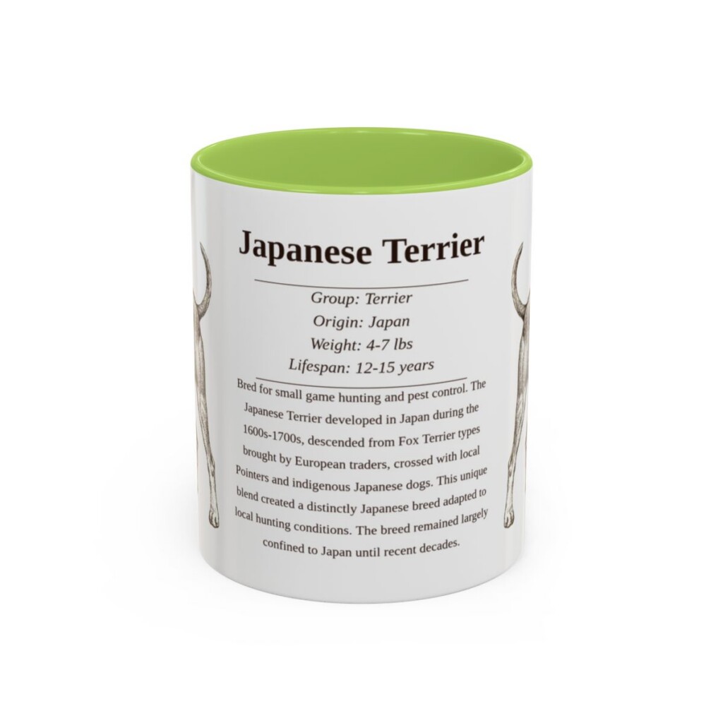 11oz Japanese Terrier Mug, Light Green, front view