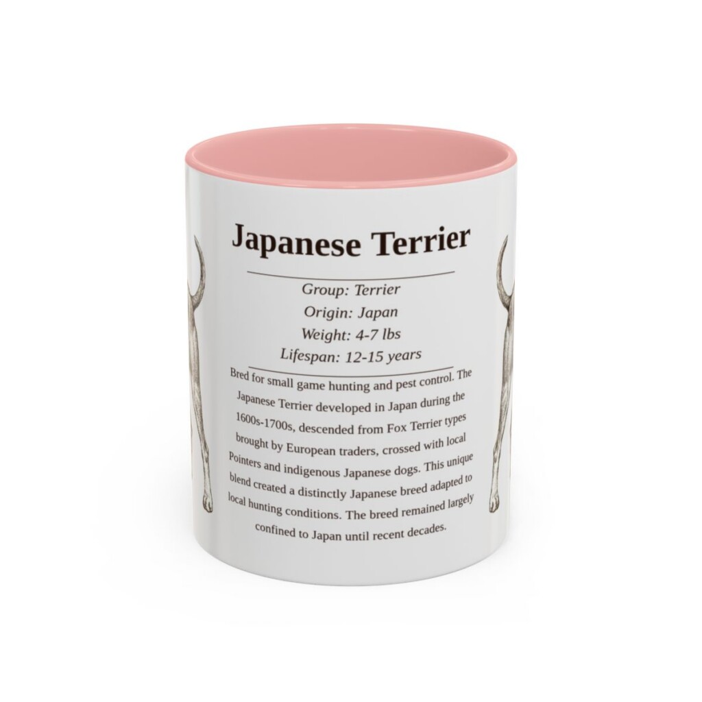 11oz Japanese Terrier Mug, Pink, front view