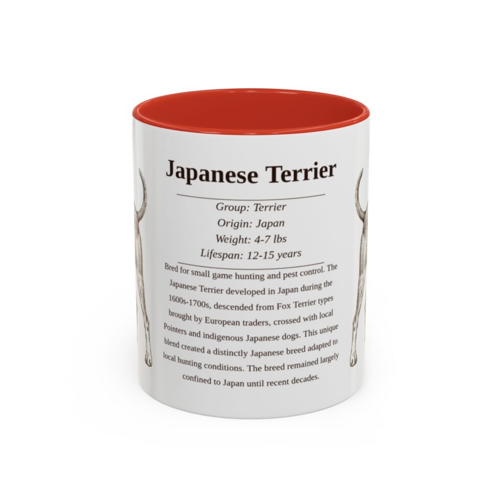 11oz Japanese Terrier Mug, Red, front view