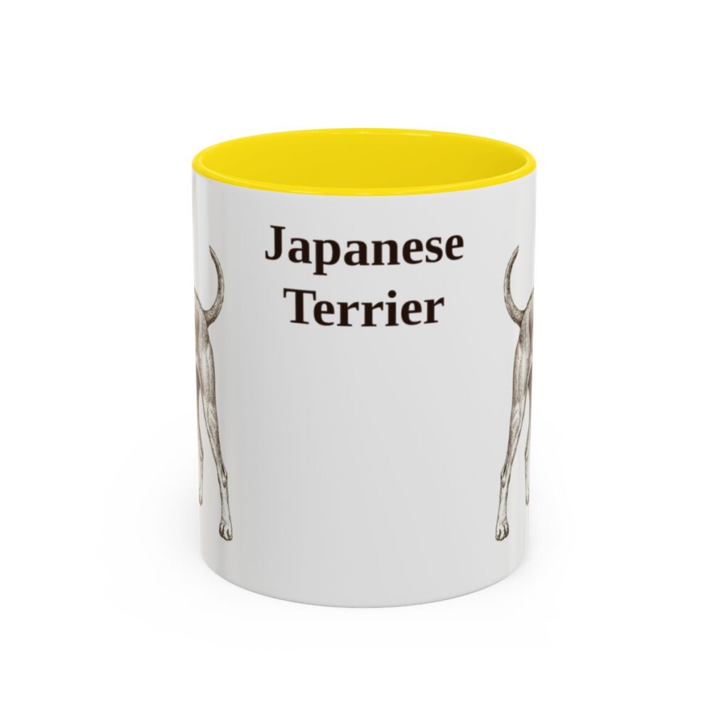 11oz Japanese Terrier Mug, Yellow, front view