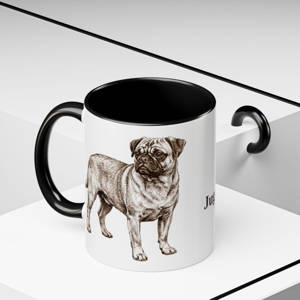 11oz Jug Mug, Black, lifestyle photo