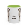 11oz Jug Dog Dad Mug, Light Green, front view