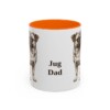 11oz Jug Dog Dad Mug, Orange, front view