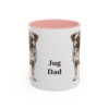 11oz Jug Dog Dad Mug, Pink, front view