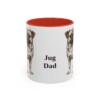 11oz Jug Dog Dad Mug, Red, front view