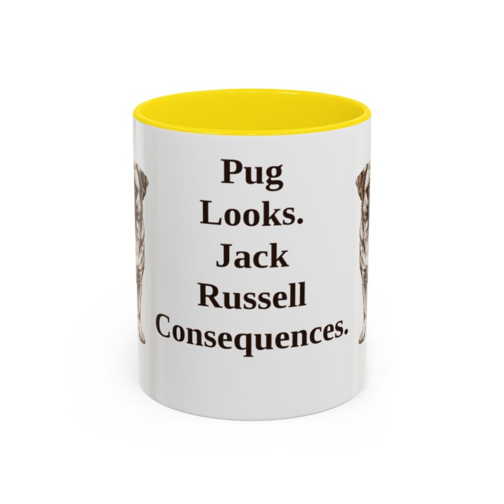 11oz-jug-mug-humor-yellow 11oz Funny Jug Mug, Yellow, front view