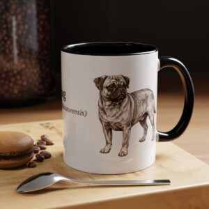 11oz Jug Latin Mug, Black, lifestyle photo