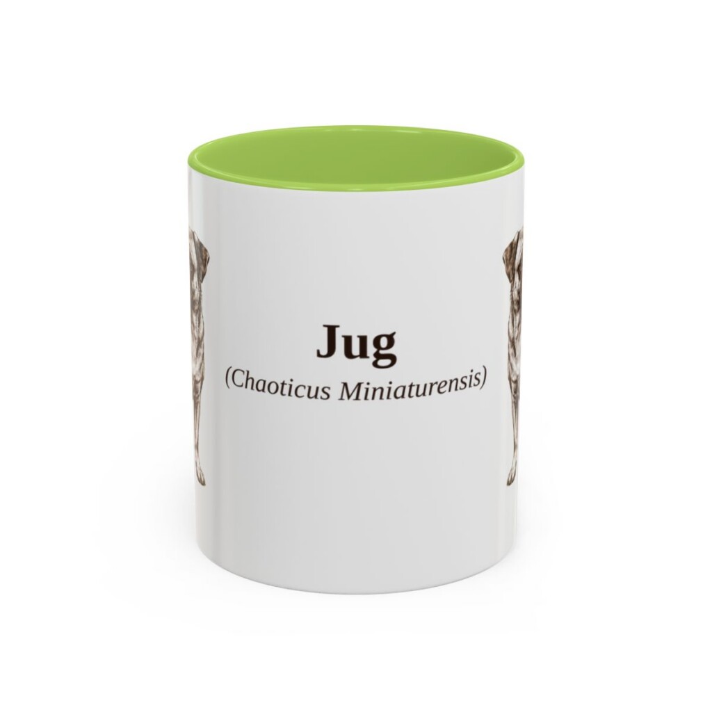 11oz Jug Latin Mug, Light Green, front view