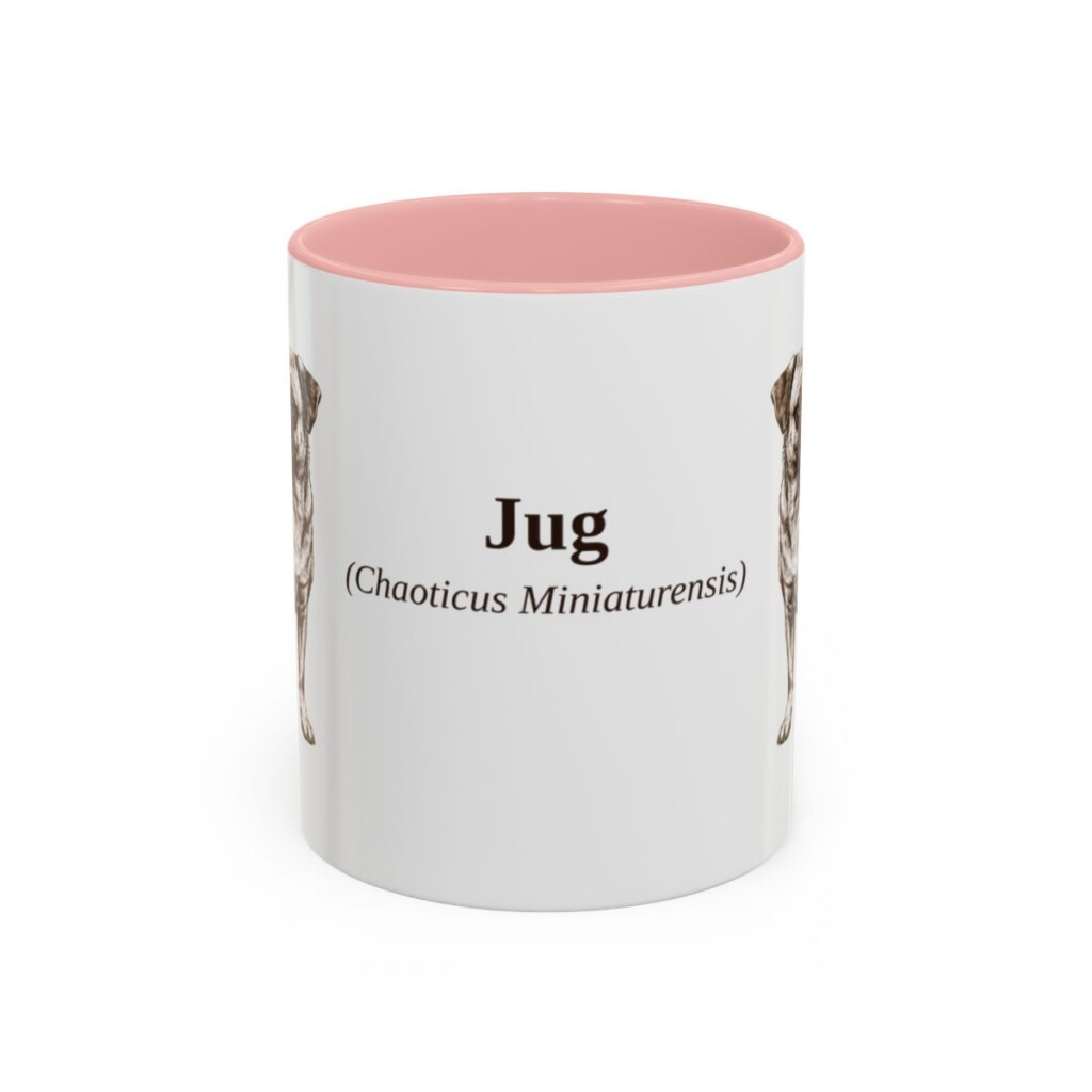 11oz Jug Latin Mug, Pink, front view
