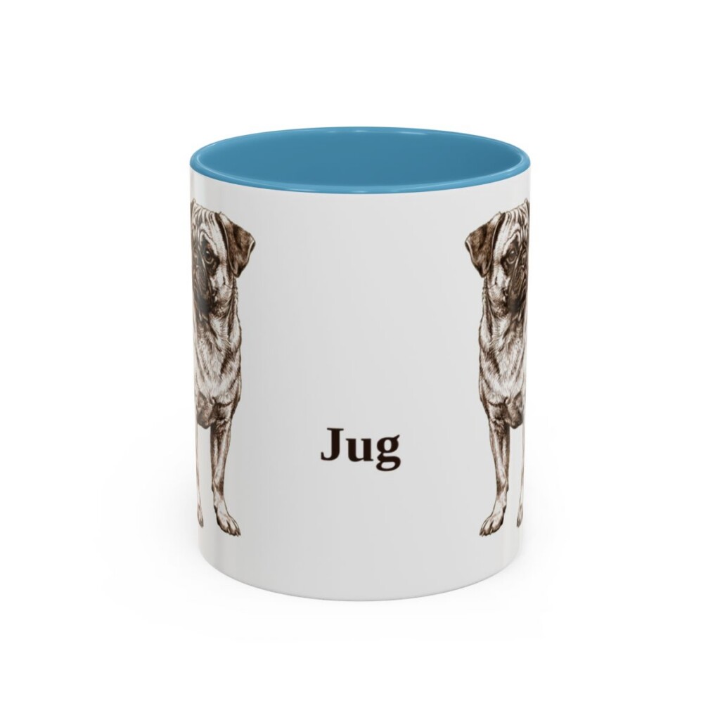 11oz Jug Mug, Light Blue, front view