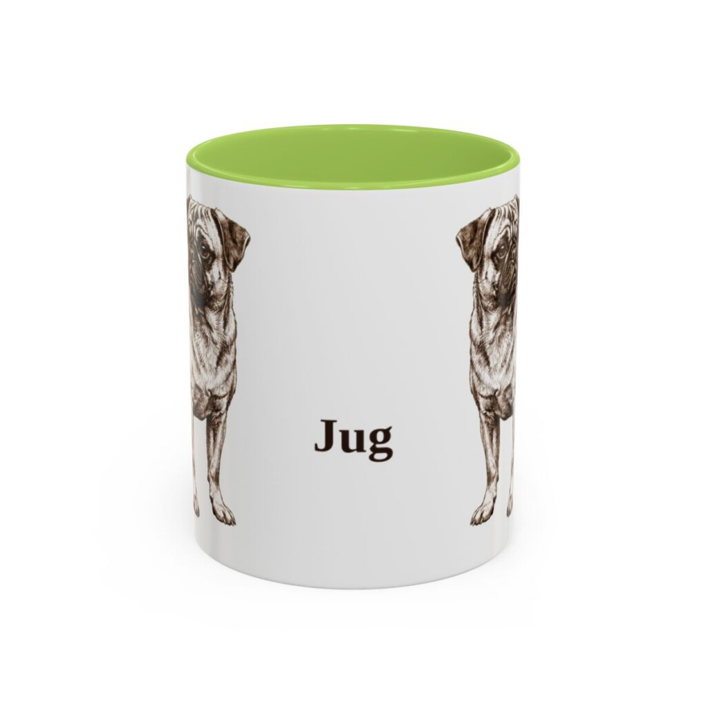 11oz Jug Mug, Light Green, front view