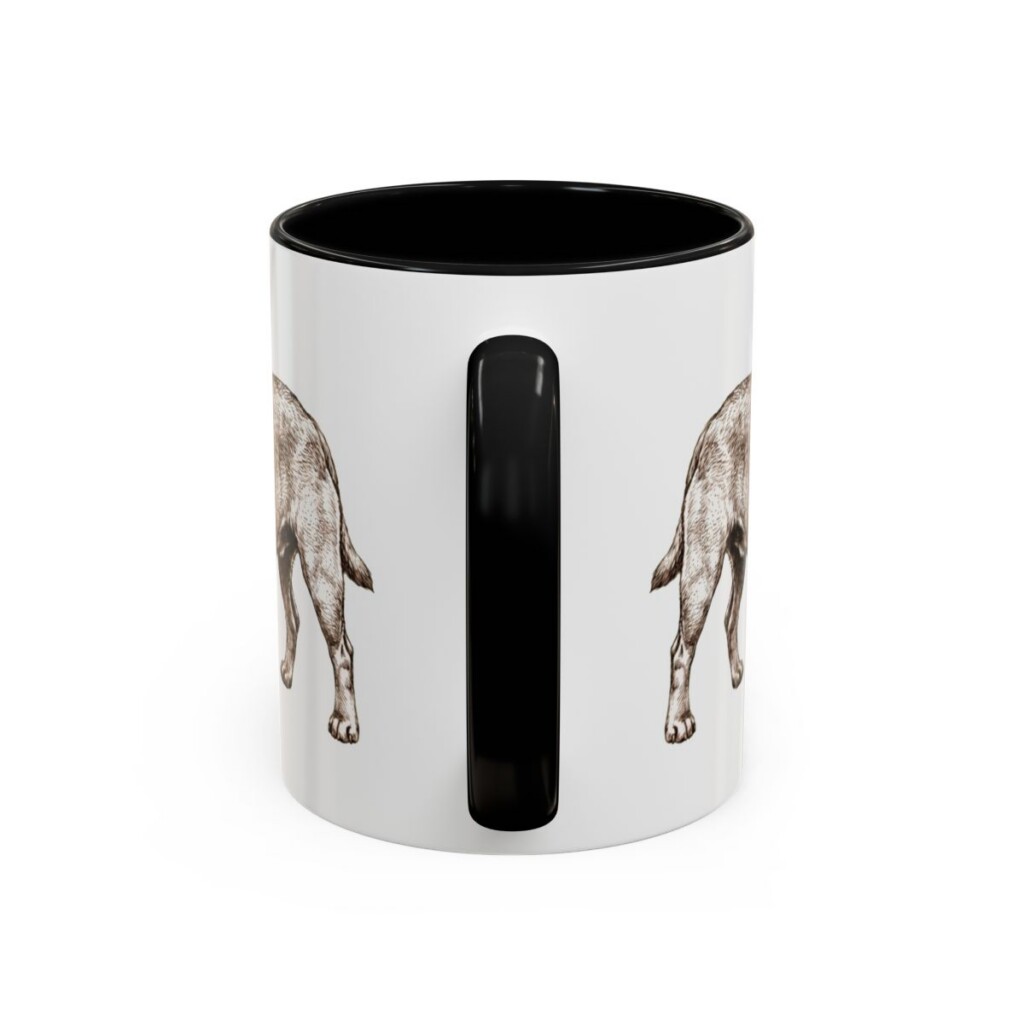 11oz Jug Dog Mom Mug, Black, back view