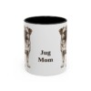 11oz Jug Dog Mom Mug, Black, front view