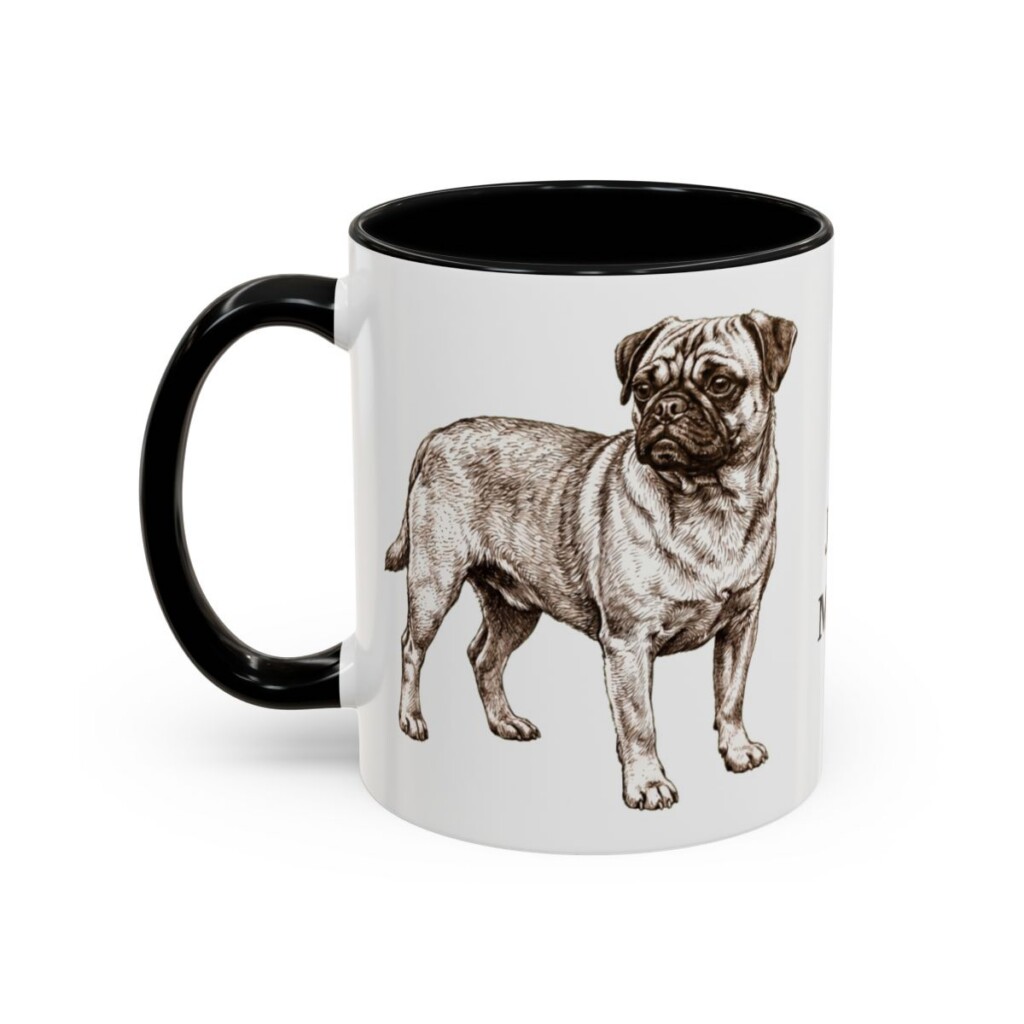 11oz Jug Dog Mom Mug, Black, left side view