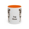 11oz Jug Dog Mom Mug, Orange, front view