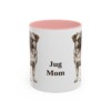 11oz Jug Dog Mom Mug, Pink, front view