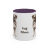 11oz Jug Dog Mom Mug, Purple, front view