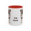 11oz Jug Dog Mom Mug, Red, front view