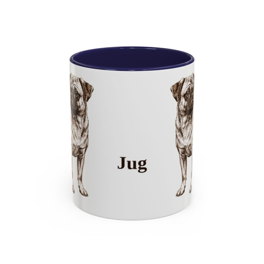 11oz Jug Mug, Navy, front view