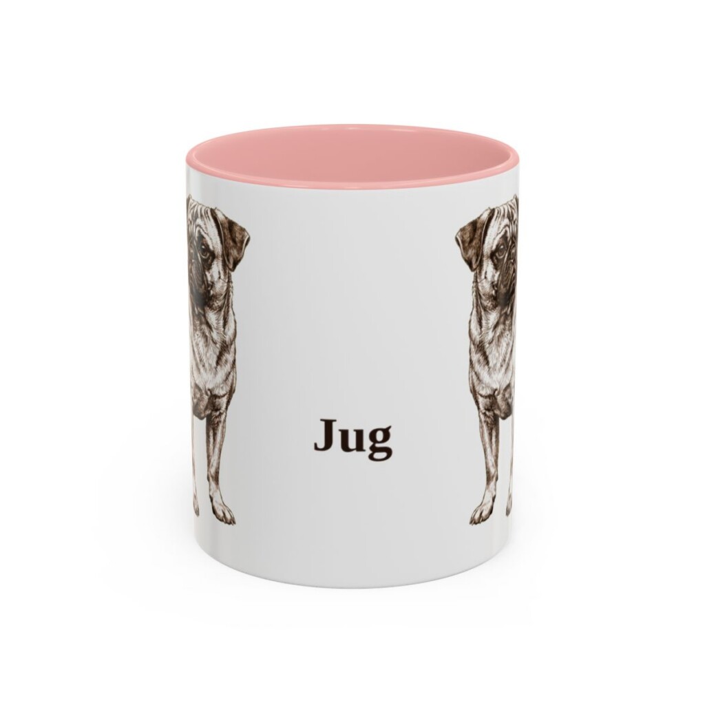 11oz Jug Mug, Pink, front view