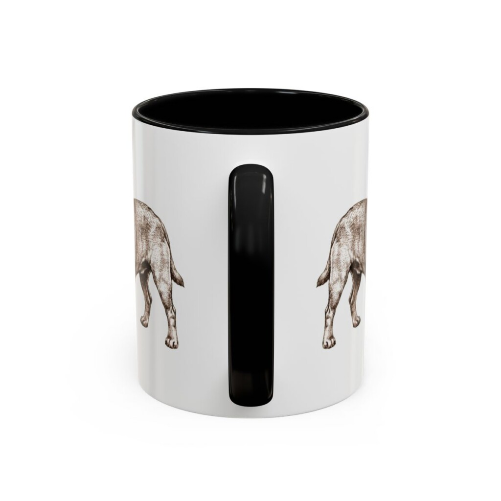 11oz Jug Mug, Black, back view