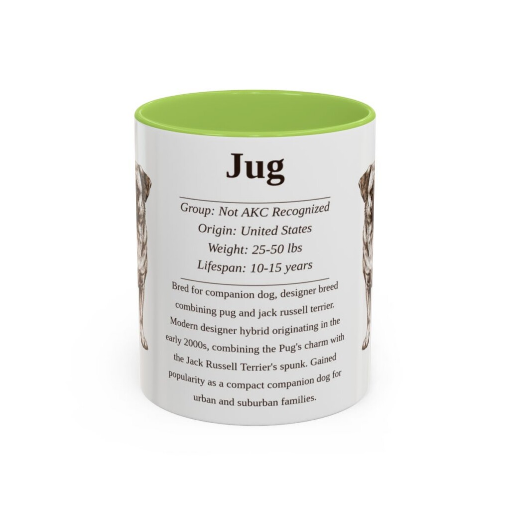 11oz Jug Mug, Light Green, front view