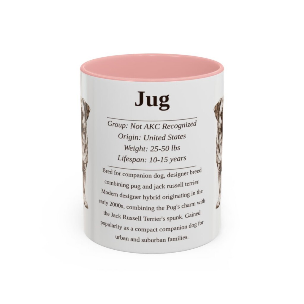 11oz Jug Mug, Pink, front view