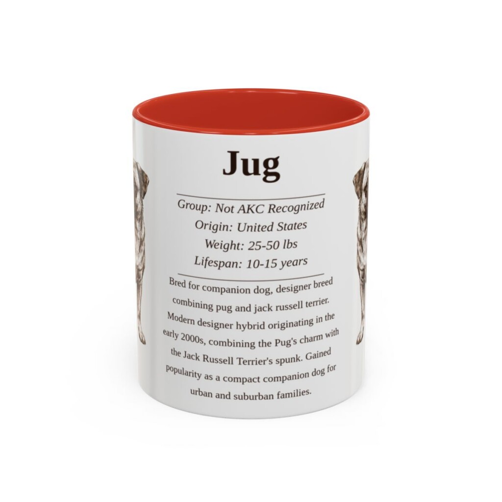 11oz Jug Mug, Red, front view